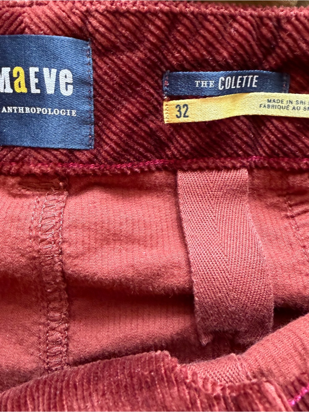 Anthropologie Maeve women’s Colette Cropped Wide Leg Corduroy Pants - Picture 9 of 9